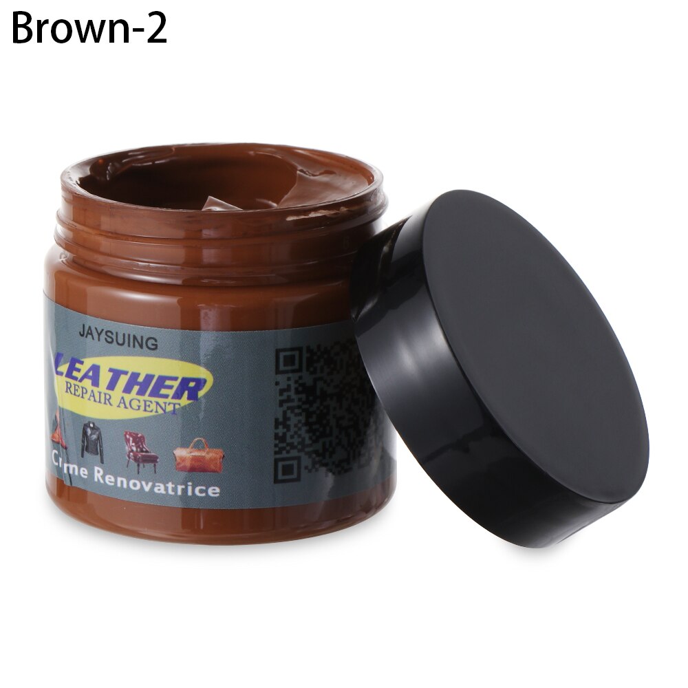 Leather Repair Cream Dye Colour Restorer Color Paste For Car Seat Sofa Car Faded Worn Repair Refurbish Tools Scratch Cracks: Brown-2