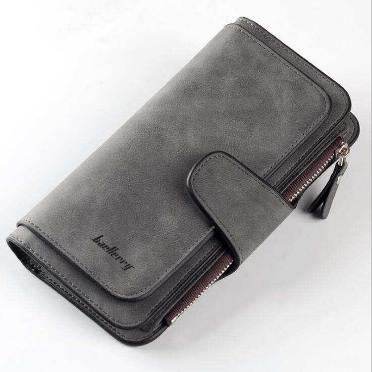 ¡Superventas! Billetera con hebilla larga para mujer, monedero, cartera multicolor para teléfono móvil, cartera de mano: Gris oscuro