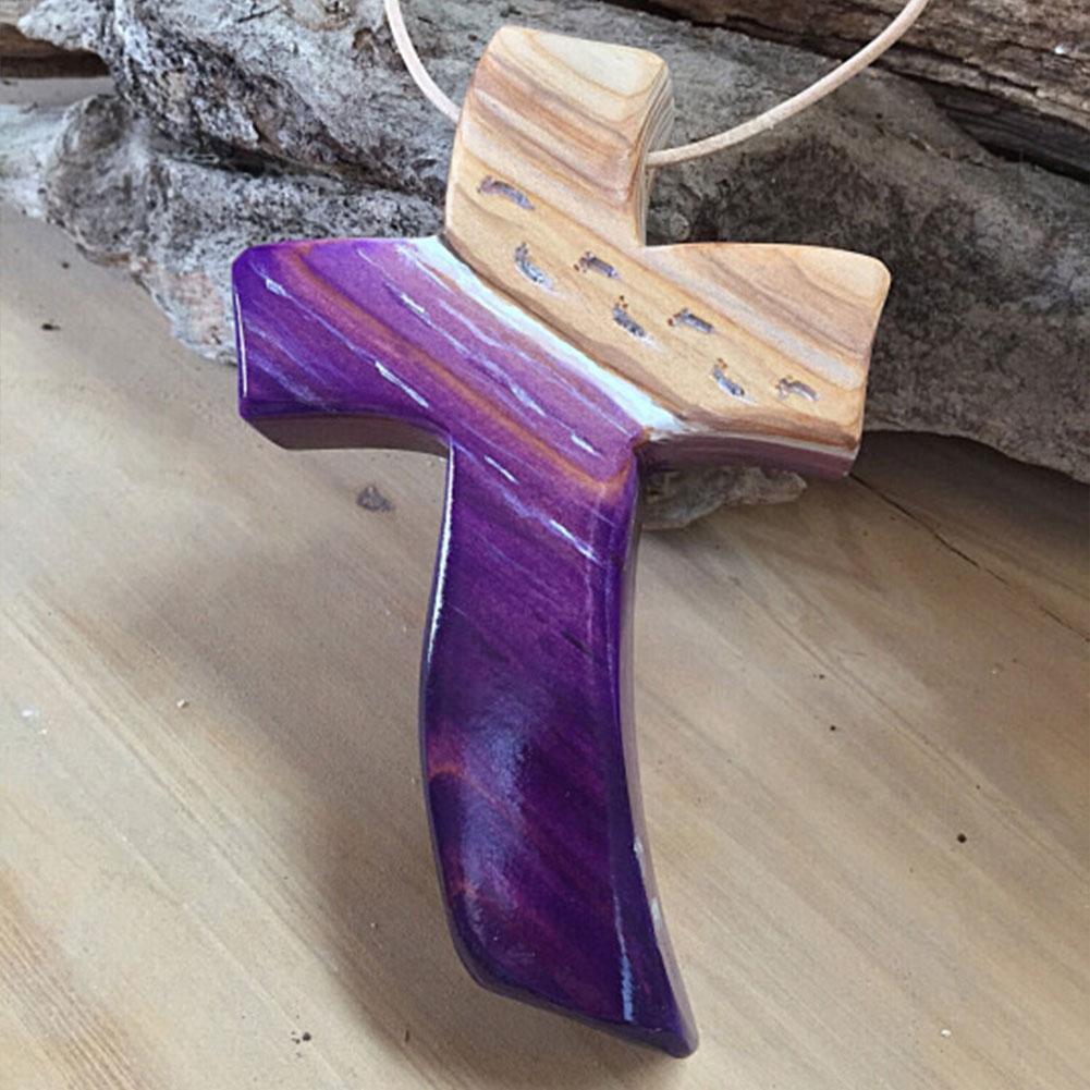 Handgemaakt Houten Kruis Hangend Ornament - Christelijke Woondecoratie - Lichtgewicht