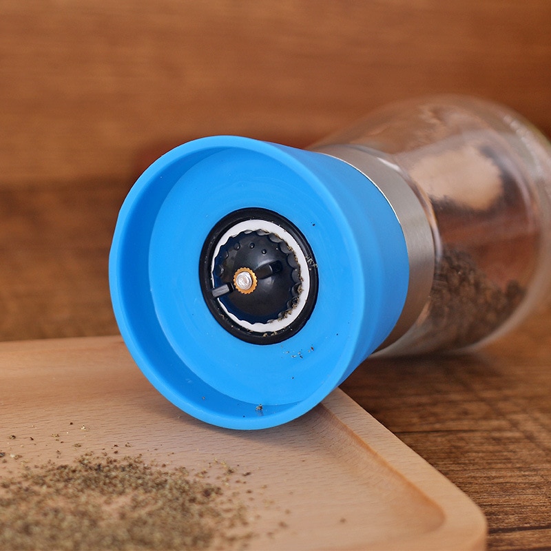 Pepperkvern kvern plast glass manuell salt urt krydder pepper mølle nøyaktig justerbar matlaging krydder møller kjøkkenverktøy