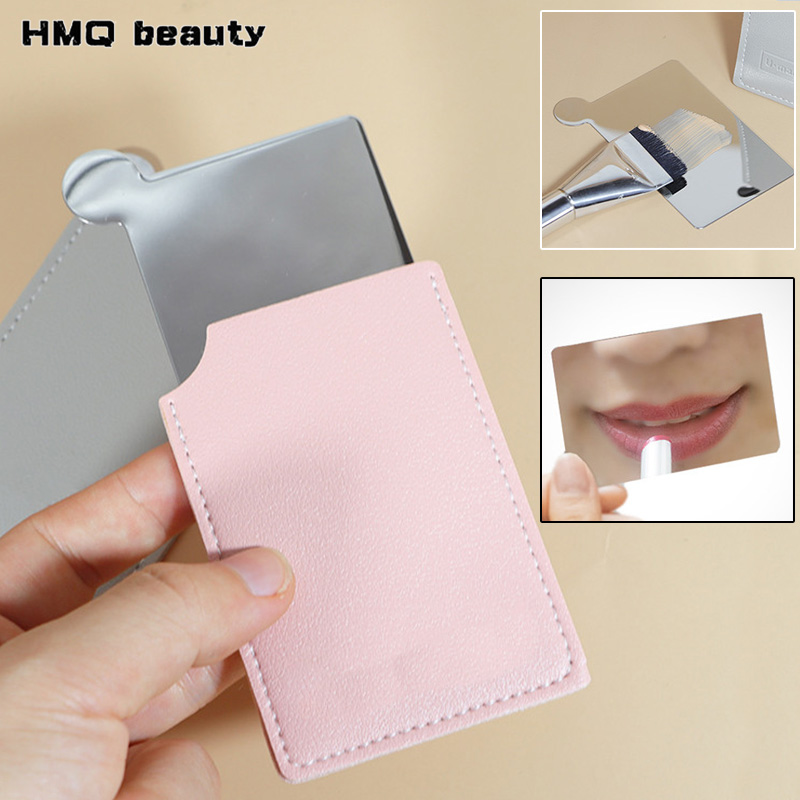 Paleta de maquillaje de acero inoxidable, espejo de maquillaje portátil con paleta de colores, placa mezcladora de cosméticos, herramienta de mezcla de viaje para belleza