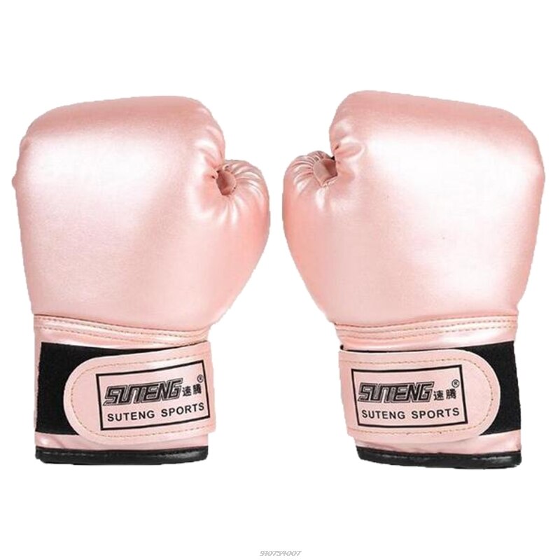 3-10v lasten nyrkkeilyhanskat lapsille lapsille nuorille nyrkkeilysäkki potkunyrkkeily muay thai rukkaset mma harjoitussparraushanskat: Vaaleanpunainen