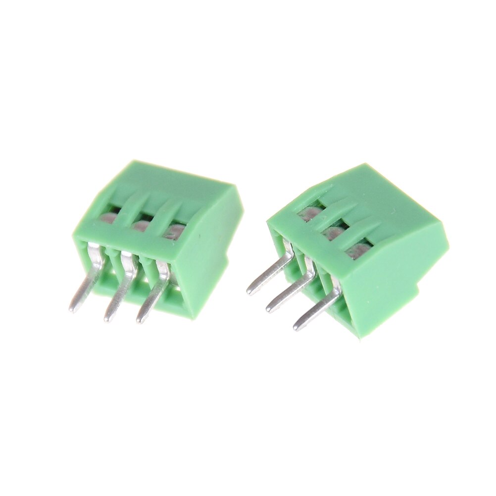 10Pcs Huxuan 5Mm 3Pins 3P Pcb Screw Terminal Block Connectors 150V 6A DG128 KF128 KF128-3P koper Pcb Terminal Blokken Groen