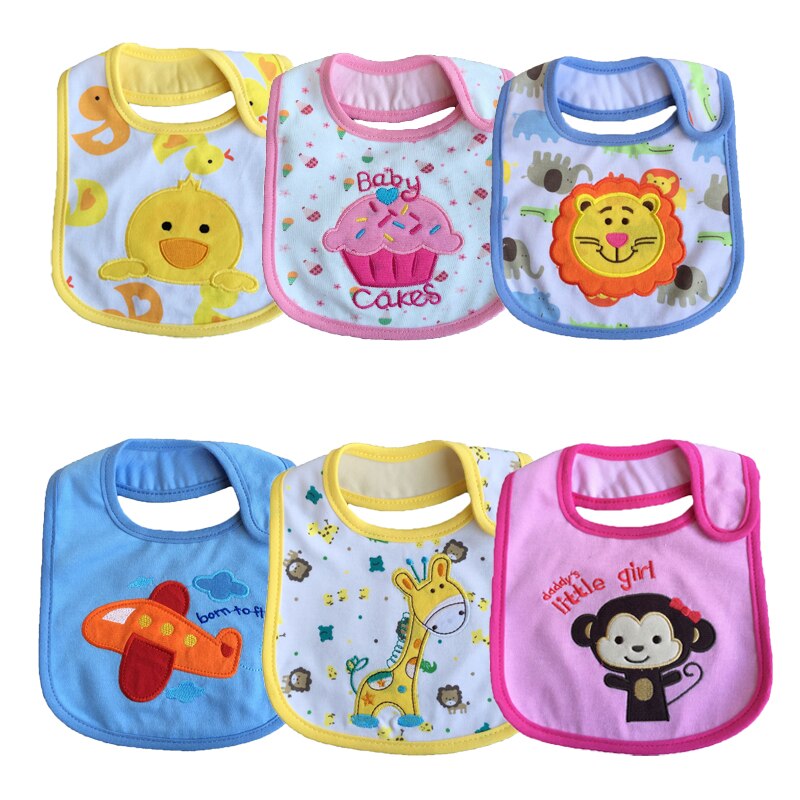 3pcs/Mix Cotton Baby Waterproof Infant Bibs(Send By Boys&#39; or Girls&#39;) 1-3Years