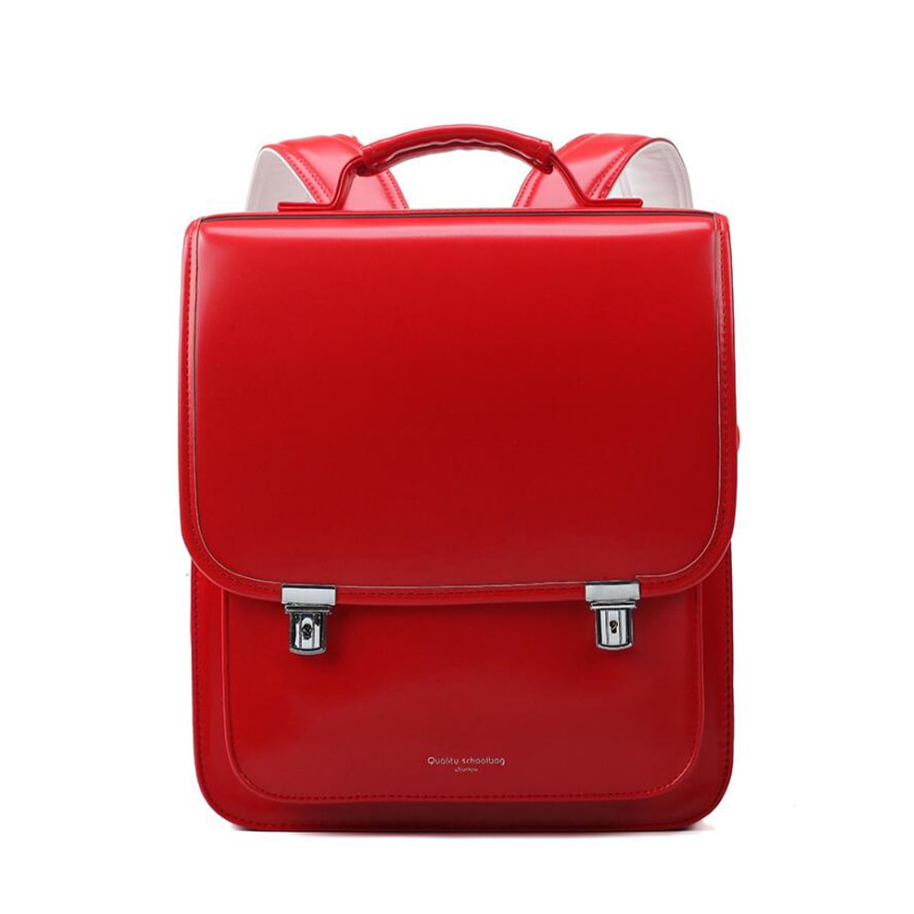 Mochila ortopédica japonesa para crianças, bolsa para escola e livros, fecho de metal, cor sólida, para estudantes e crianças