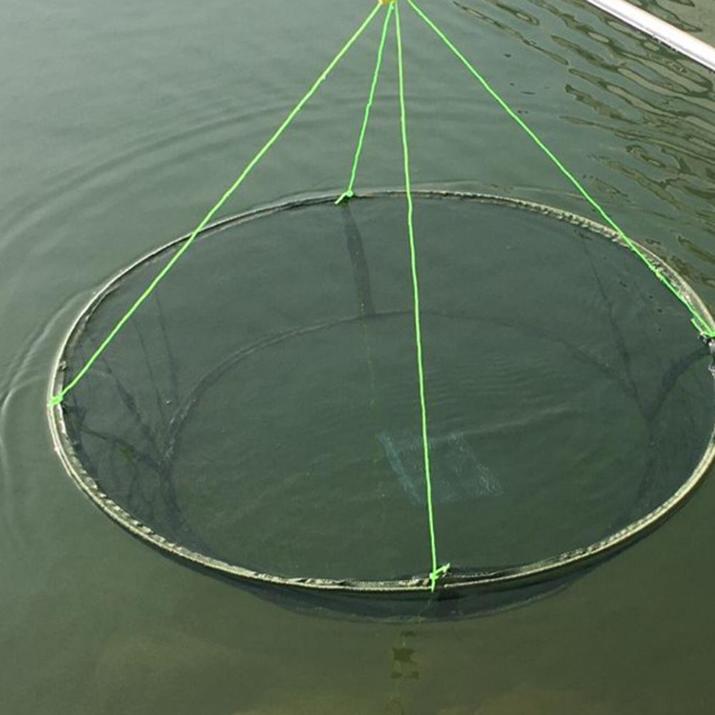 1 pièces Cage de pêche verte ronde en Nylon filet crevettes engins de pêche écrevisses poissons coulée pliante Portable attrape filets crevettes
