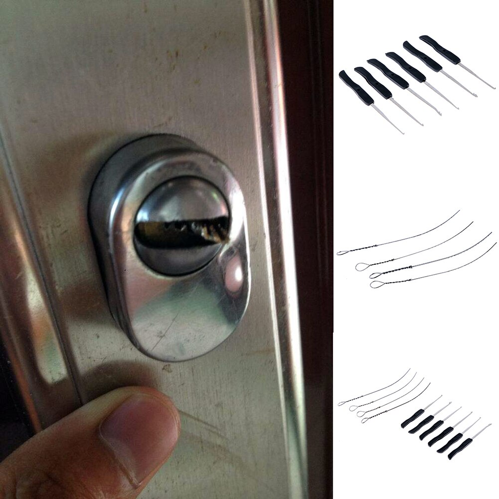 10 Pcs/Set Lock Pick Set Broken Key Remove Auto Locksmith Tools Key Extractor Lock Picks Tool Broken Key Extractor