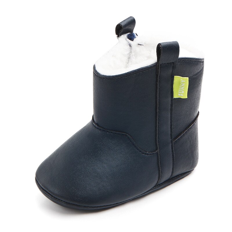 Novo forro de pelúcia unisex sapatos de inverno do bebê botas infantis para meninas meninos crianças calçados: dark blue / 1