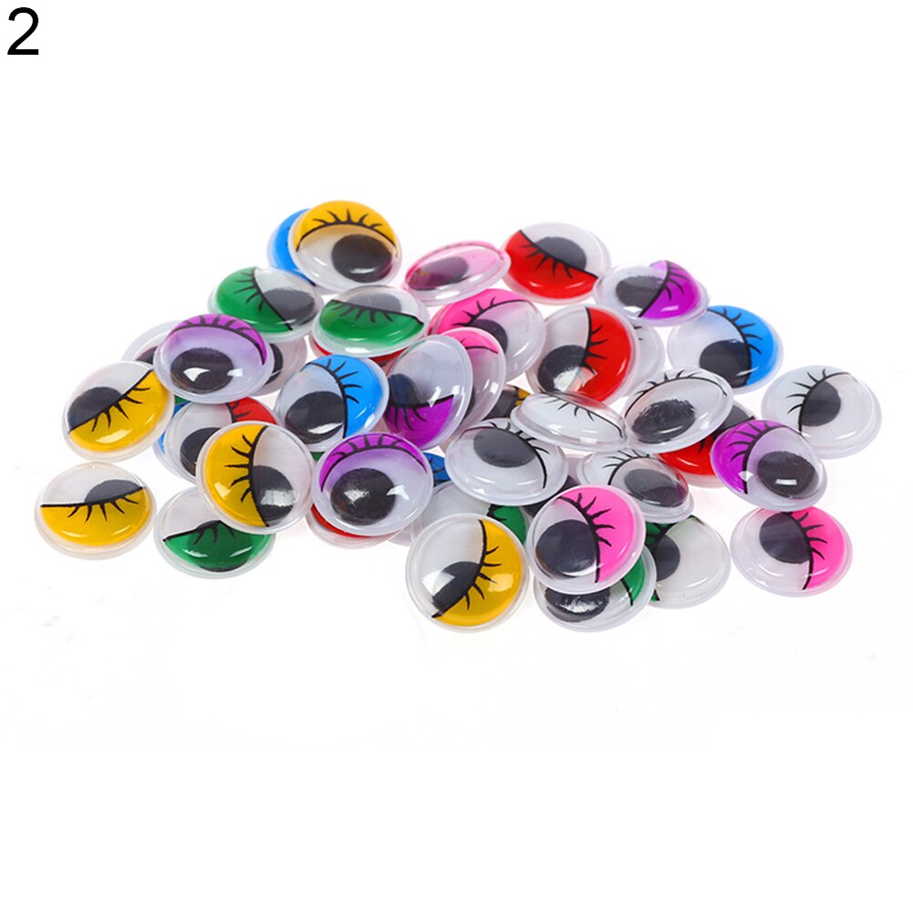 Ojos saltones con pestañas, accesorio para manualidades, colores variados, 100 Uds.
