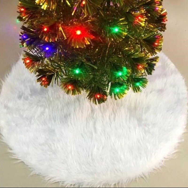 46/60/78/90cm røde hvite juletreskjørt plysj treskjørt i nåovnsstoff til juledekorasjon jul hjemmeinnredning gulvmatte