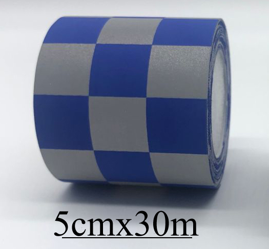 Ruban réfléchissant argenté, largeur 5cm, haute visibilité, tissu TC à coudre sur vêtements: 5cmx30m blue silver