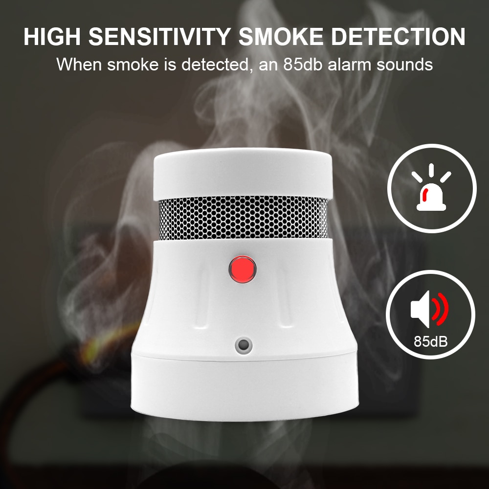 Wofea wifi smart røgalarm hjemmesikkerhed brandvarslingssystem arbejde med tuyasmart & smartlife app 85db advarselslyd ingen behov hub