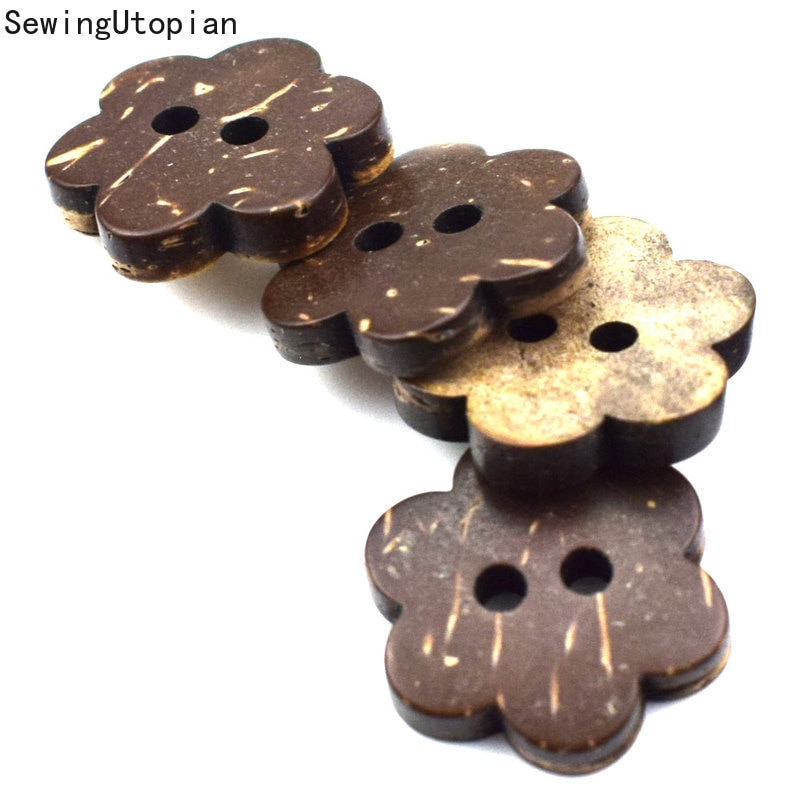 30 stuks bloemvormige knopen, schelpvormige knopen voor doe-het-zelf scrapbooking, kokosnootknopen voor knutselwerkjes, knopen voor doe-het-zelf naaien scrapbooking