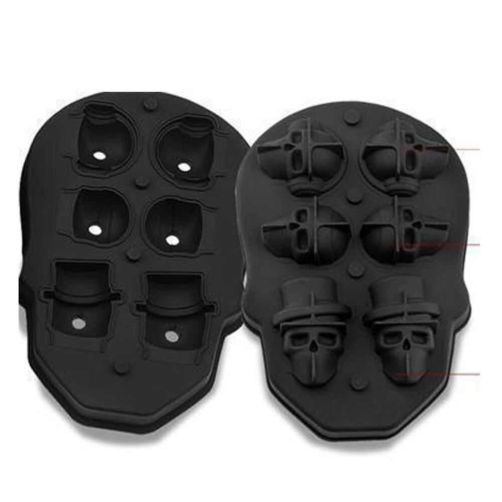 Ice Cube Maker DIY Silica Gel Gun Bullet Skull Shape Tray Mold Home Bar Party Cool Whiskey Wine Ice Cream Bar Tool: B