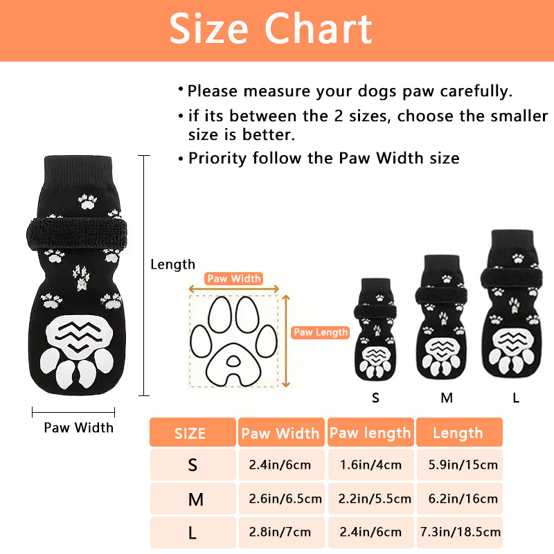 4 unids/set calcetines antideslizantes para perros 4 Uds Protector de pata Control de tracción ropa interior ajustable tejida con refuerzo de goma