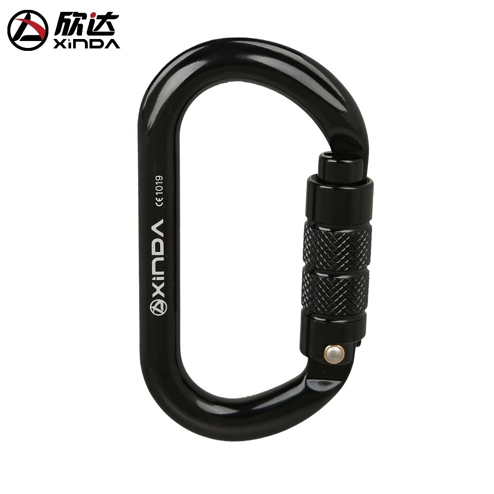 Xinda O-Slot Type Gesp Automatische Veiligheid Master Karabijnhaak Multicolor 5500lbs Crossing Haak Klimmen Rock Bergbeklimmer Apparatuur: Auto Black