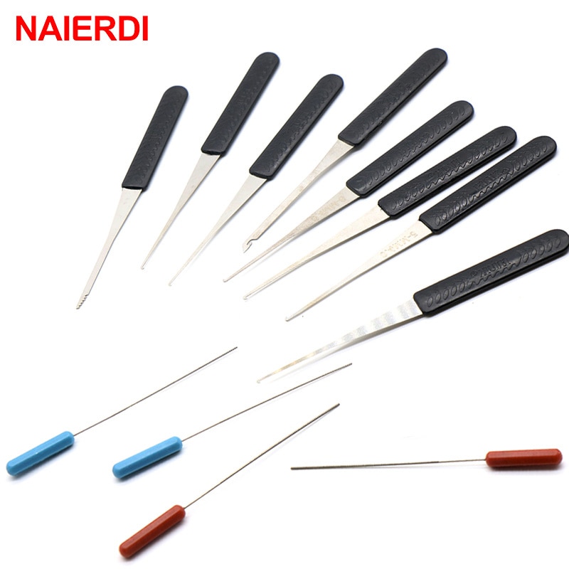 KAK Mini Transparent Visible Pick Cutaway Practice Padlock Lock With Broken Key Removing Hooks Lock Extractor Set Locksmith Tool