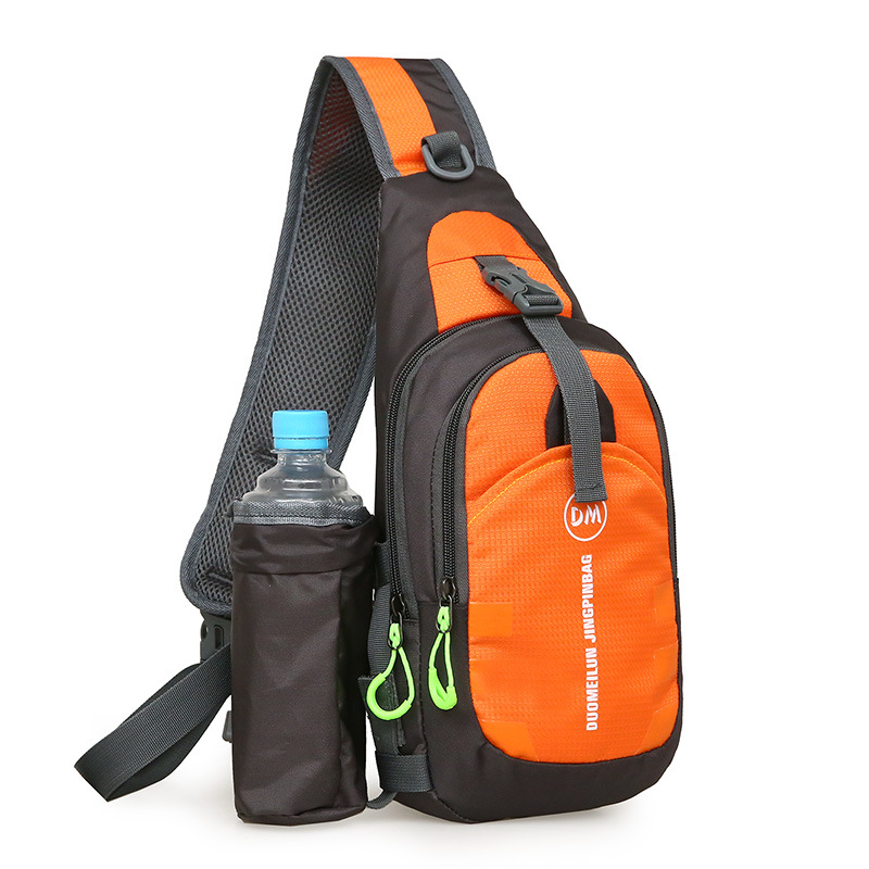 HAUMAUH Schoudertas Voor Heren, Tas Voor Op De Borst, Fannypack, Schoudertas - Pendelen Festival Winkel Reis Honden Uitlaten (Oranje