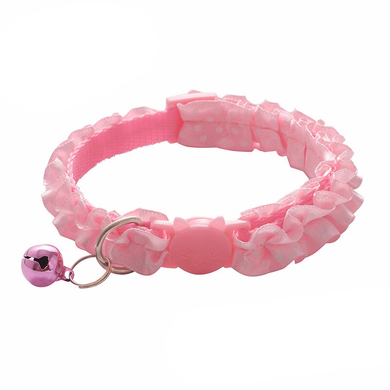 Adjustable Buckle Collar For Cat Puppy Pet Supplies Lovely Cat Dog Lace Collar With BellCat Dog Accessories Small Dog Chihuahua