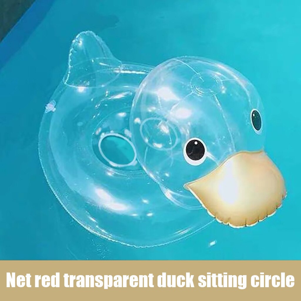 Gennemsigtig and oppustelig svømning cirkel pool flyde baby svømning ring vandsæde sommer fest pool legetøj til børn #yj: B