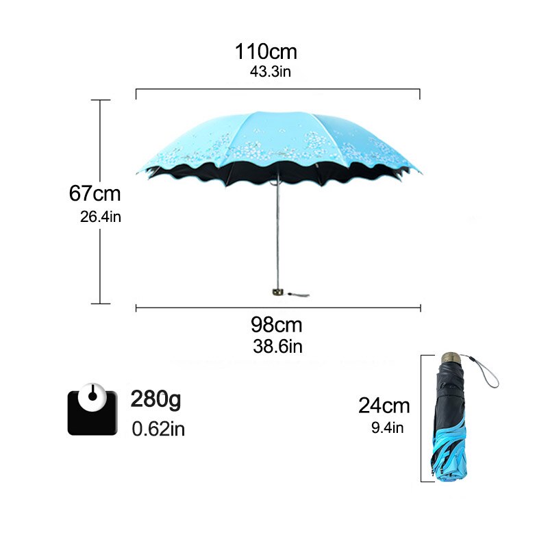 Flower Umbrella Female Folding Chinese Light Anti-UV Girl Sun Parasol Kids Umbrellas Rain Women