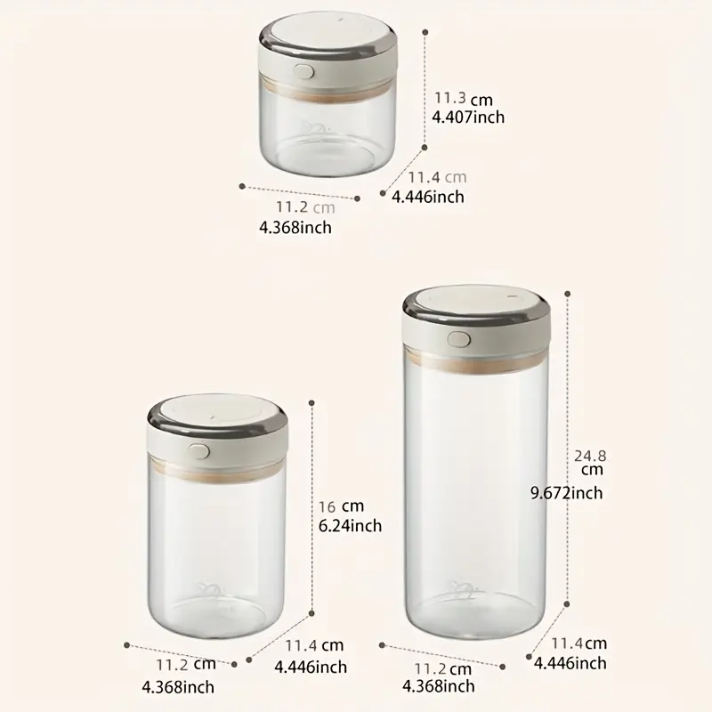 500/1100/1700 Kaffeebohnen, vakuumversiegelter Panzer, Glas-Lebensmittelaufbewahrungsdosen mit CO2-Ventil, feuchtigkeitsbeständiger, luftdichter Haushaltsbehälter