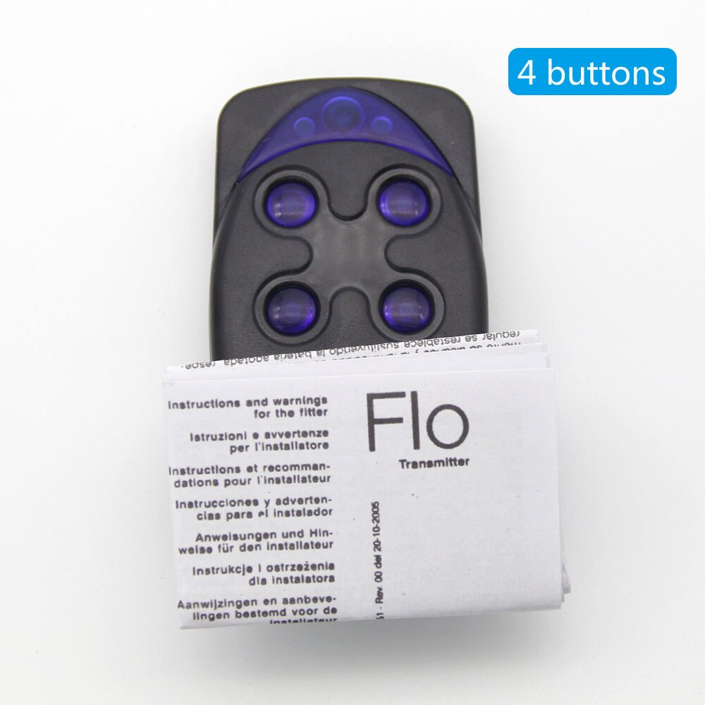 Flo2r-s Flo4r-s Afstandsbediening 433Mhz Compatibel Rolling Code Barrière Remote Garage Poort Deur Flors Controller 2 4 Knoppen: 4 buttons