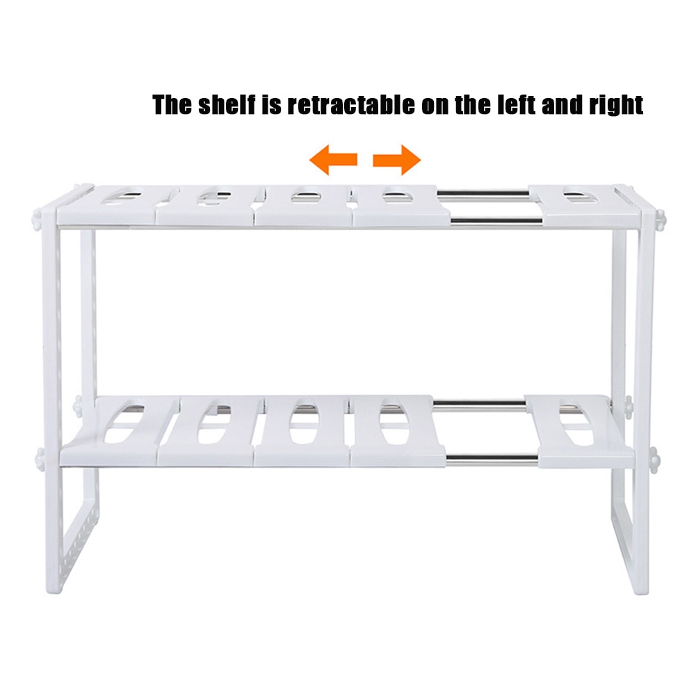2-Tier Sink Rack Organizer Storage Expandable Adjustable Kitchen Shelf Holder UND