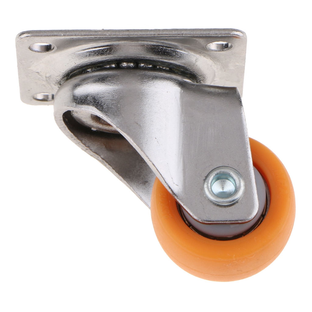Orange Nylon All Swivel Caster Wheels Plate Castor for Trolleys 25mm, 13kg, 8pcs Set