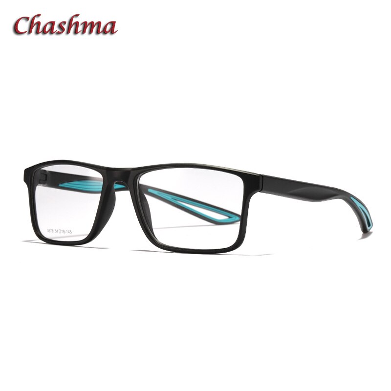 Sport Style Men Square Frame Optical Eyewear Prescription Glasses TR90 Spectacles for Teens: Black Blue