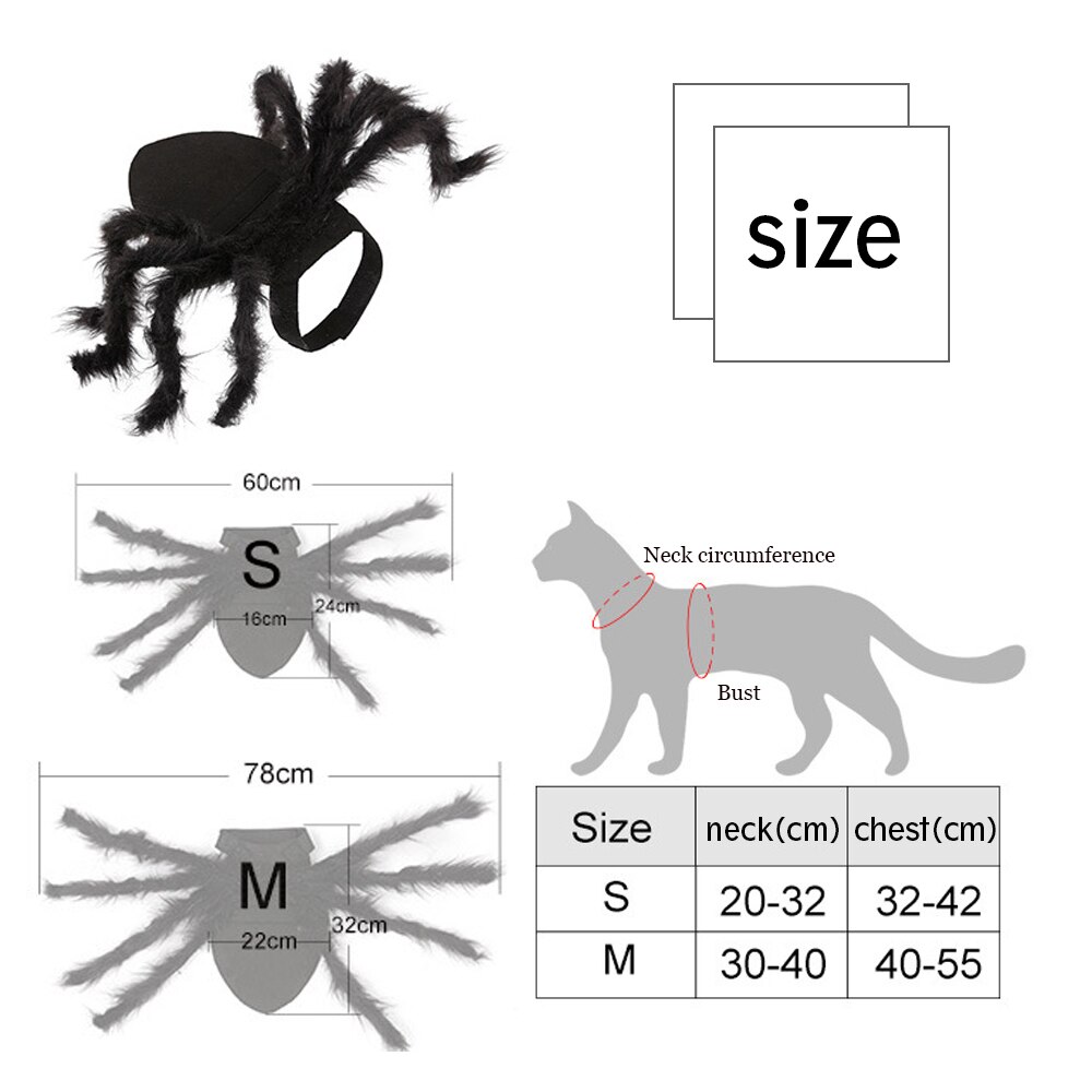 Neue Halloween Haustier Spinne Kleidung Simulation Schwarz Spinne Welpen Cosplay Kostüm Für Hunde Katzen Party Cosplay Lustige Katze Outfit