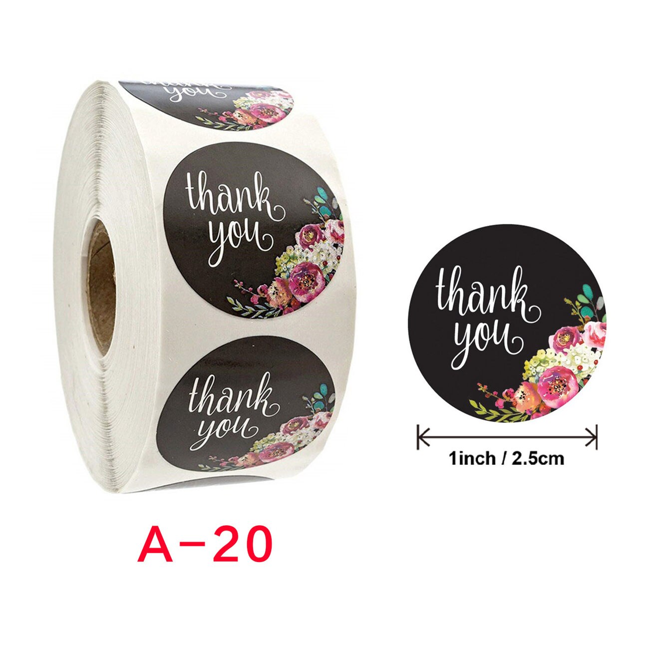 500pcs Roll Seal Label Handmade Custom Sticker Cut And Paste Flower Handmade Crafts Decoration Thank You Seal Sticker: A-20