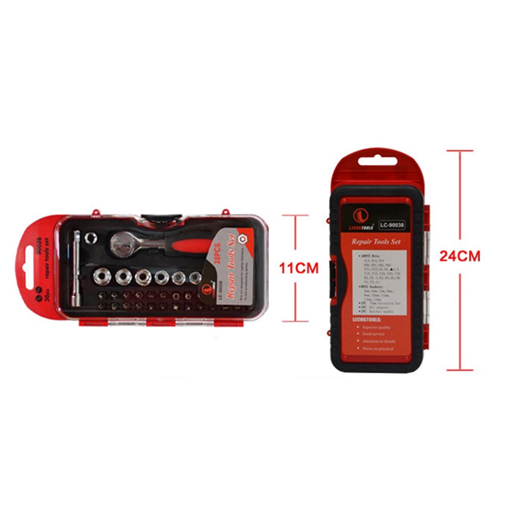38pcs Mini Ratchet Wrench Set Socket Wrench Spanner Screw Bits Set Tools Kit Bike Maintenance Repair Hand Tool
