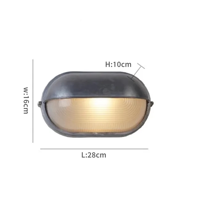 Retro Wand leuchte Industrie Outdoor wasserdicht IP65 grau LED Veranda Lichter Garten Balkon Korridor Außenwand Wand leuchte Beleuchtung: Kaltes Weiß / 0-5W