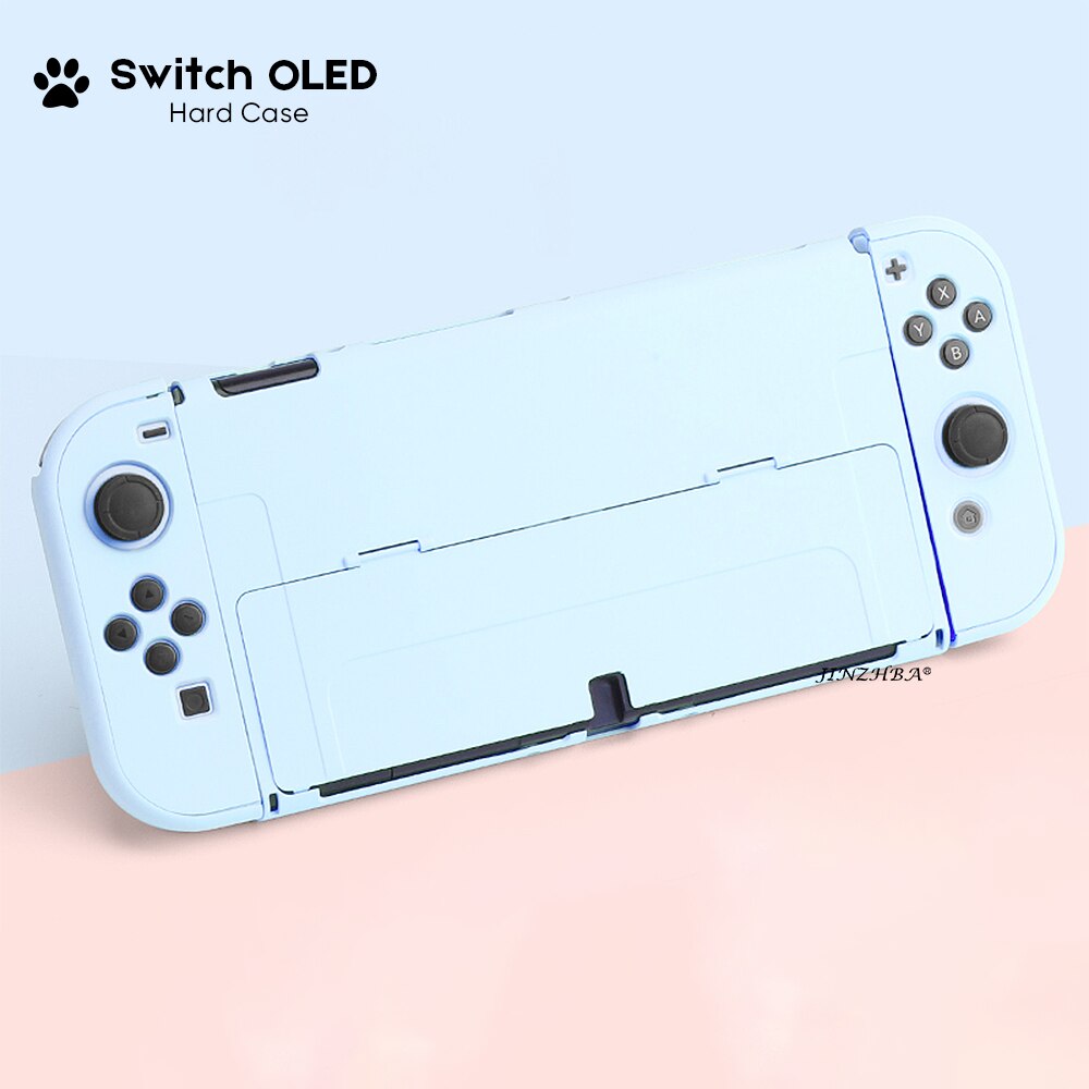 NEUE Für Schalter OLED Schutzhülle Soft/Hard Cover Kawaii Rosa Silikon Schutzhülle Für Nintendo OLED Konsole Zubehör: Bracket-Blue