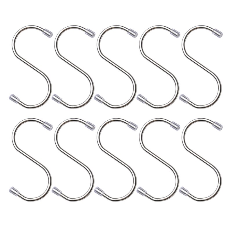 GOTRUST 18 stuks S-haken om op te hangen, S-haken, 3 verschillende maten, S- vormige metalen haken, roestvrij staal, hanghaken, kledinghaken, keukenhaken voor keuken, badkamer, slaapkamer, kantoor