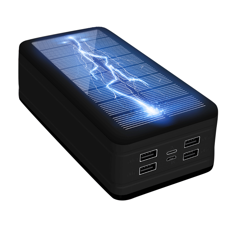 99000mAh Solar Power Bank LED Portable Charger Outdoor Waterproof Large Capacity Powerbank Poverbank for Iphone Samsung Xiaomi: Black