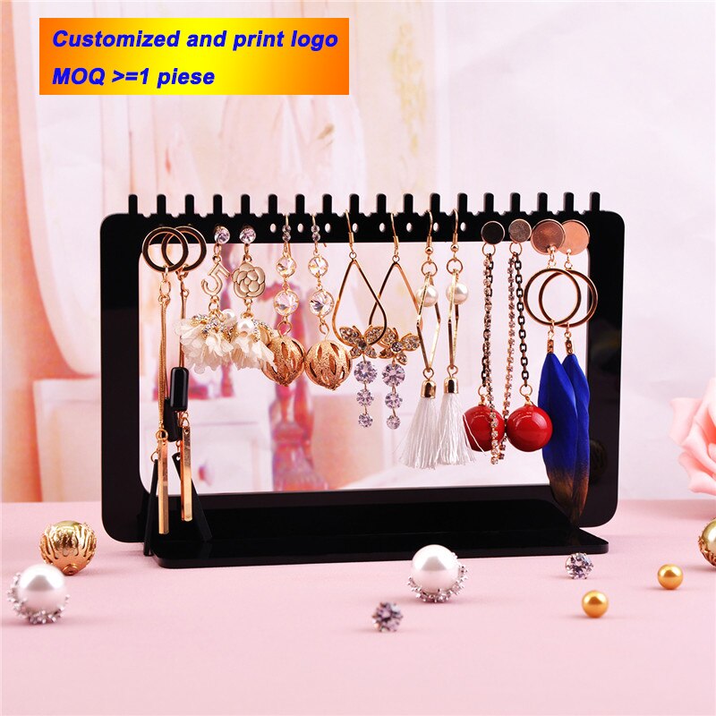 Acrylic Earring Display Necklace Stand Shelf Earring Holder Jewelry Organizer Necklace Showing Stand Earring Case