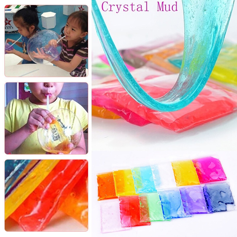 Clay slime diy krystal mudder leg gennemsigtig magisk plasticine børnelegetøj afstressende mudder fluffy floam slime  ye11.19