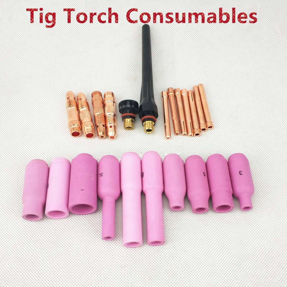 Tig Welding Torch Collet Body 10N32 2.4mm(3/32") 10N28 3.2mm(1/8") 2pcs for WP17 WP18 WP26 Tig Torch
