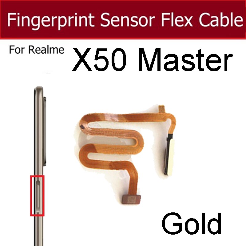 Fingerabdruck Sensor Heimat Taste Schlüssel berühren Ich würde biegen Kabel Für OPPO Realme X50 Meister X50M X50T X Lite X3 Super Zoomen Ersatzteile: x50Meister Gold
