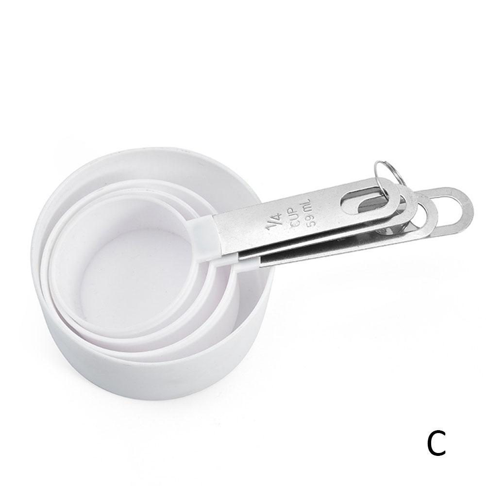 4Pcs Steel Measuring Cups Spoons Kitchen Baking Cooking Cup Spoon Set Set Tool Measuring Measuring D9E2: C