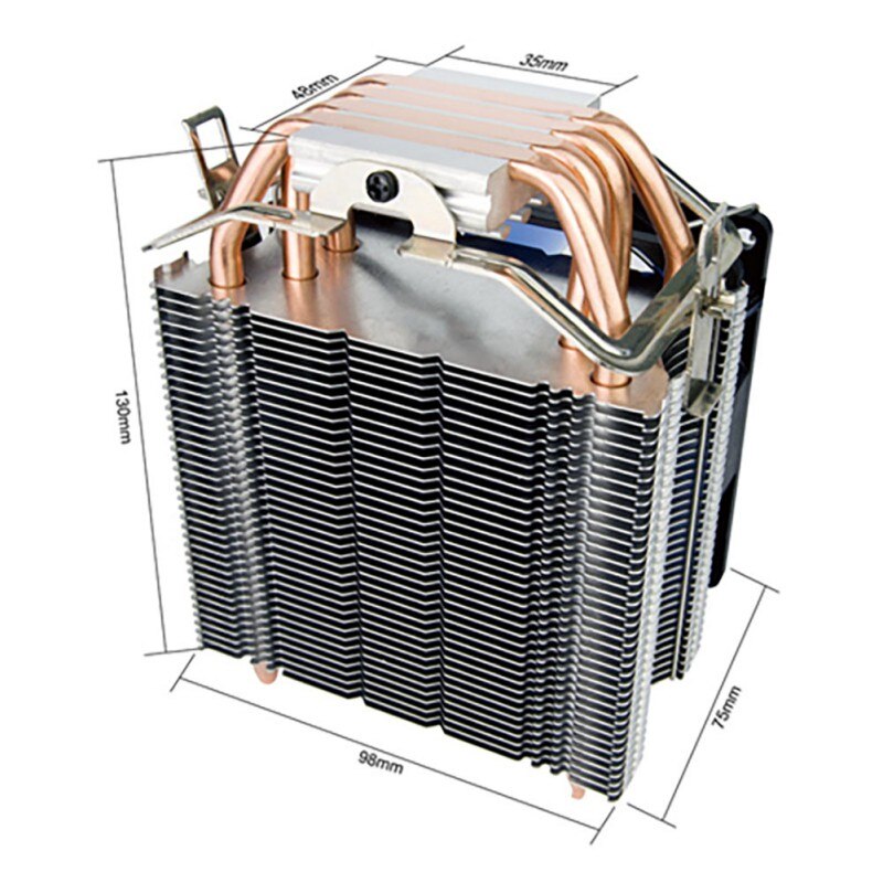 CPU Cooler 135mm Dual Copper Tube PC CPU Cooling Fan Efficient Silent Fans For Intel AMD Processor