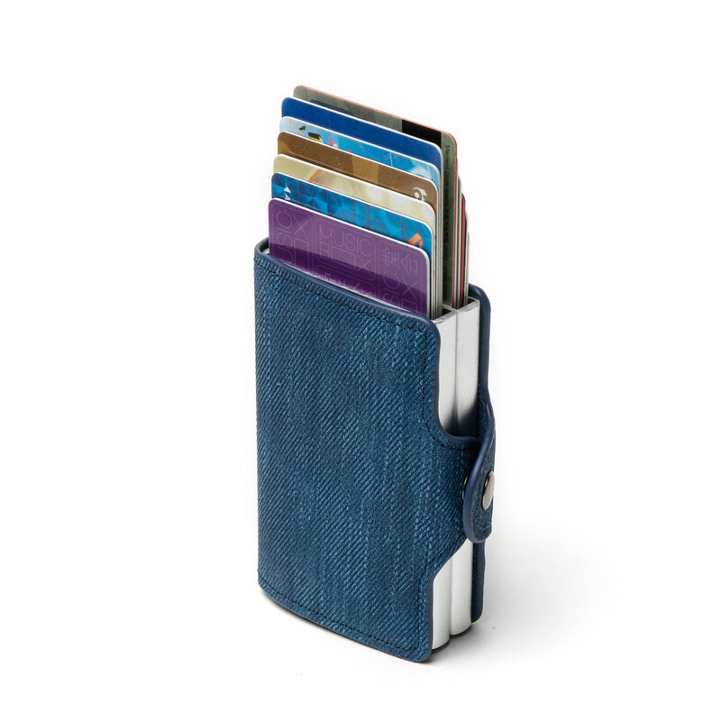 BISI GORO – porte-cartes de , boîte Double Anti-vol, Anti-vol, étui en Denim, Pop-up pour identification en métal