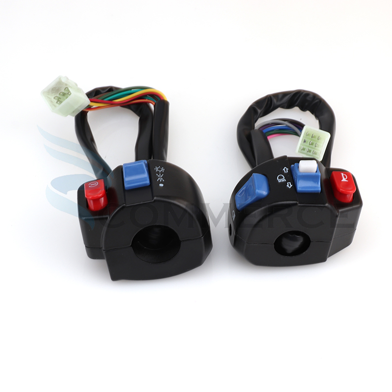 Interruptor de Control de manillar izquierdo y derecho de motocicleta, señal de giro de bocina para bicicleta eléctrica Gy6, 50cc, 125cc, 150cc, piezas de Scooter de ciclomotor, 12V, 22mm