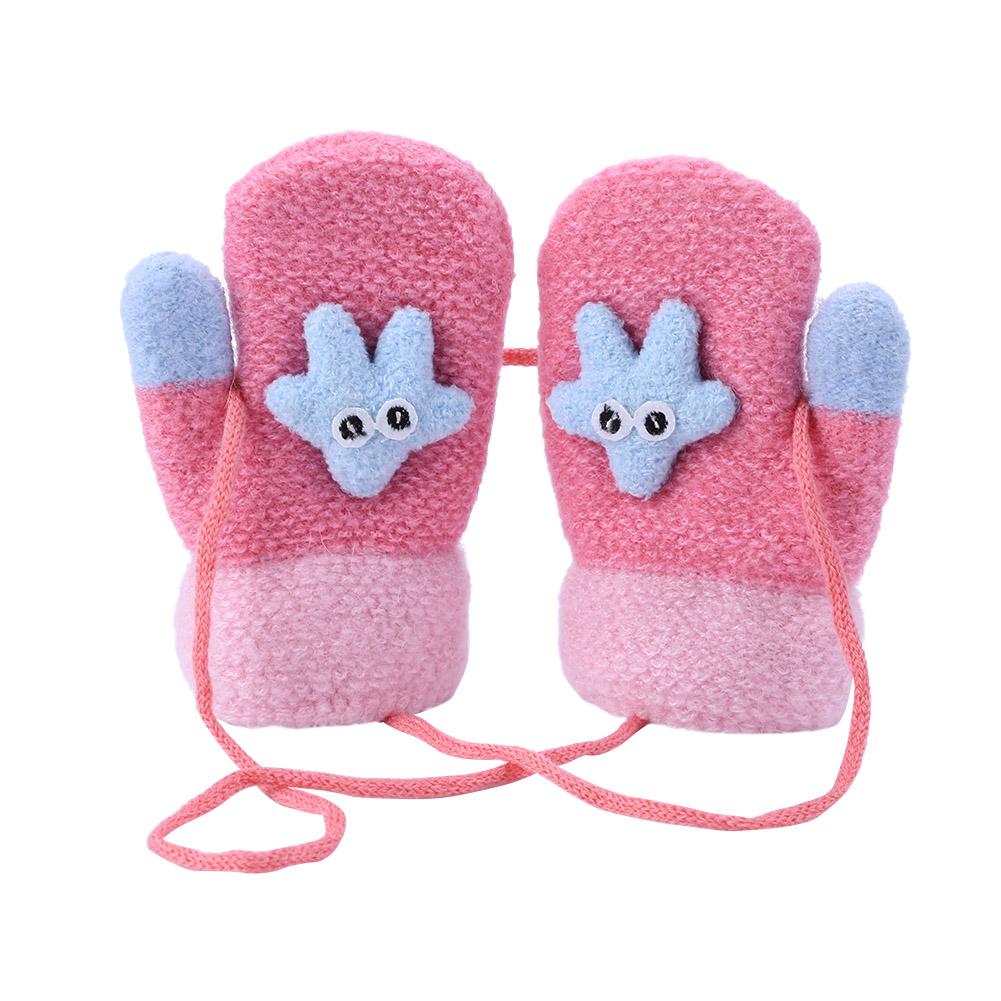 1 Pair Children Cartoon Gloves Thicken Imitation Lamb Fleece Autumn Winter Warm Girls Boys Apparel Accessories: B