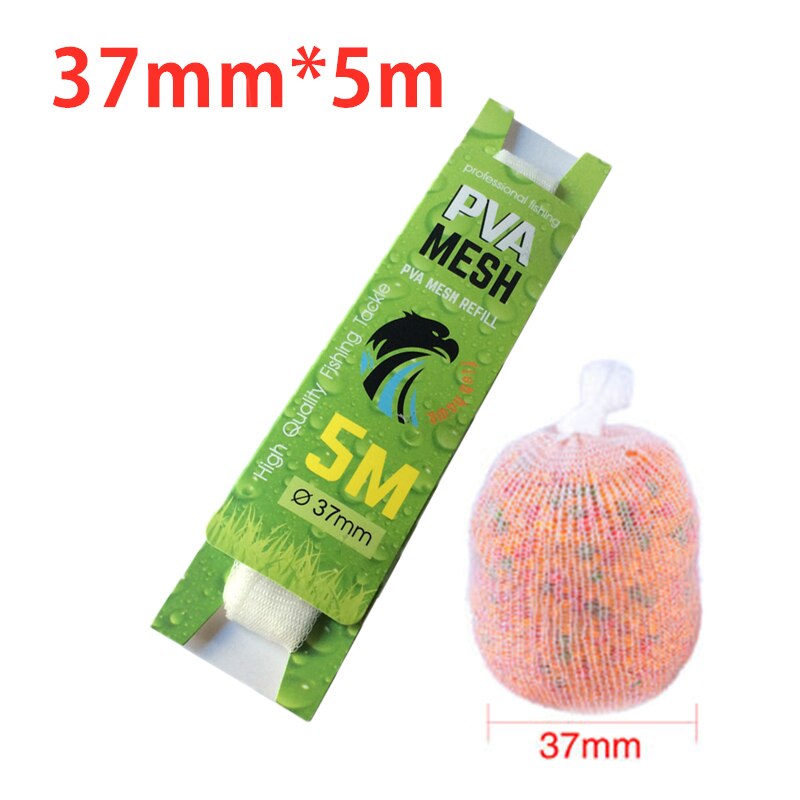 10 Pcs Pva Mesh Oplosbare 5M 25Mm 37Mm Karpervissen Pva Mesh Netto Smalle Vissen Netwerk Refill kous Aas Tas Bescherm Vis Netto