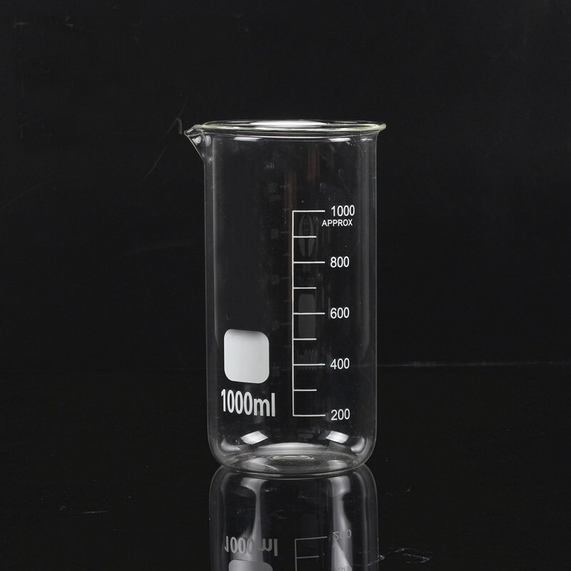 LINYEYUE 1000mL Glass Beaker Tall Form Borosilicate Glass high temperature resistance Measuring Cup Beaker Laboratory Equipment