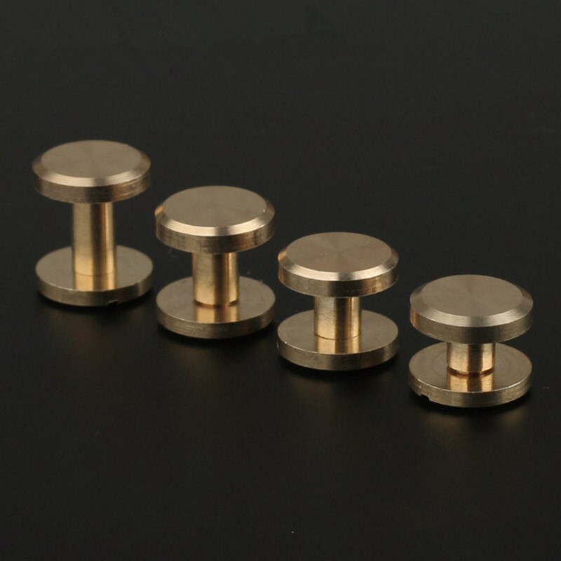 20 pçs bronze rebites parafusos de couro prego artesanato rebites carteira parafusos sólidos botões de pano unhas decorações diy scrapbooking álbum