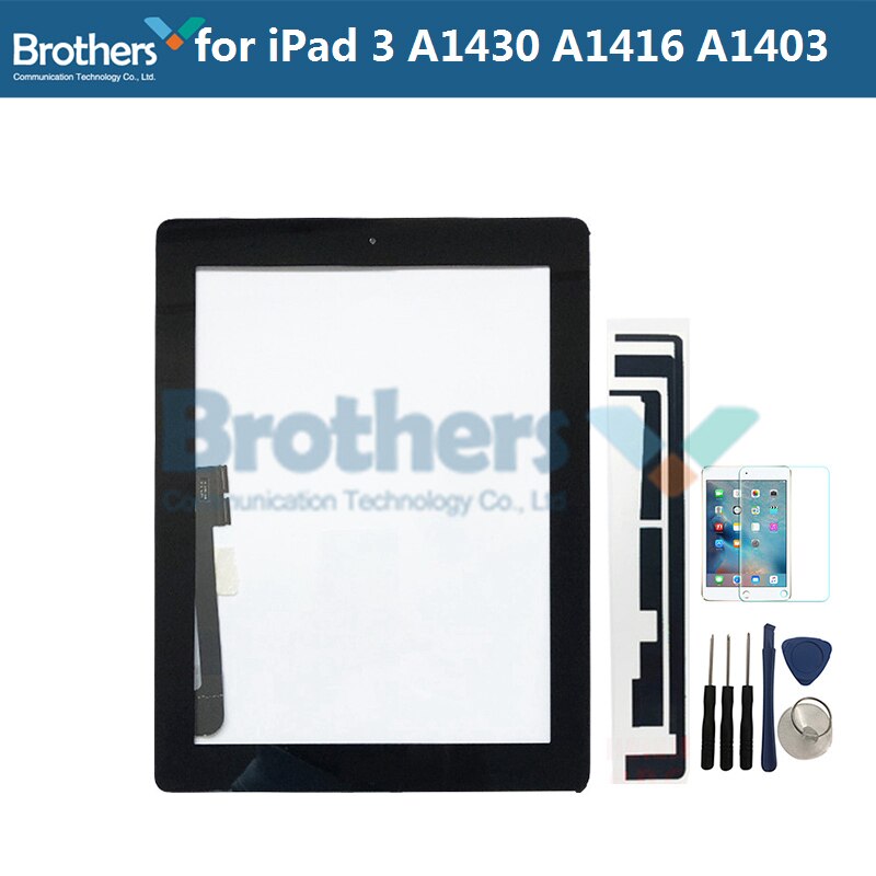 9,7 Tablet-Panel Für iPad 3 A1416 A1430 A1403 Digitizer Glas Sensor Montage mit Home Button Für iPad 3 Bildschirm replecement Top: Black Glass Adhesive